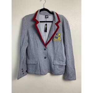 New Beetlejuice Northanger Preparatory School Blazer Jacket Large Gray Red Cotto